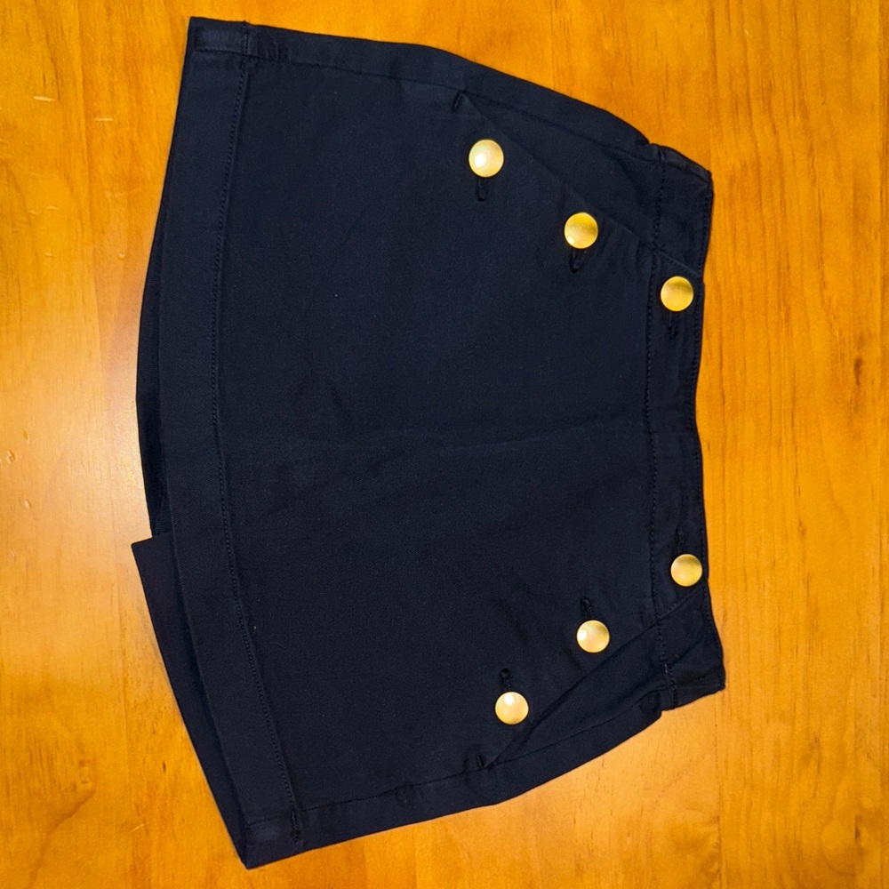 J.Crew Crewcuts Girls’ Navy Sailor Skirt – Size 7 – Gold Button Detail